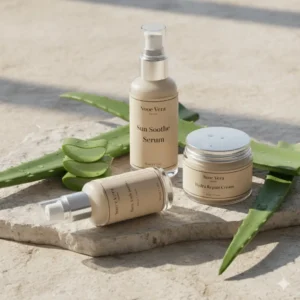 Natuurlijke huidverzorgingsproducten met aloë vera voor zonherstel en hydratatie