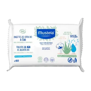 Mustela Organic Cotton Water Wipes 60U