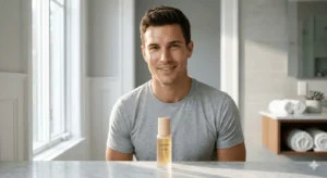 Hudson Williams met een stralende huid en zijn favoriete betaalbare cleanser.